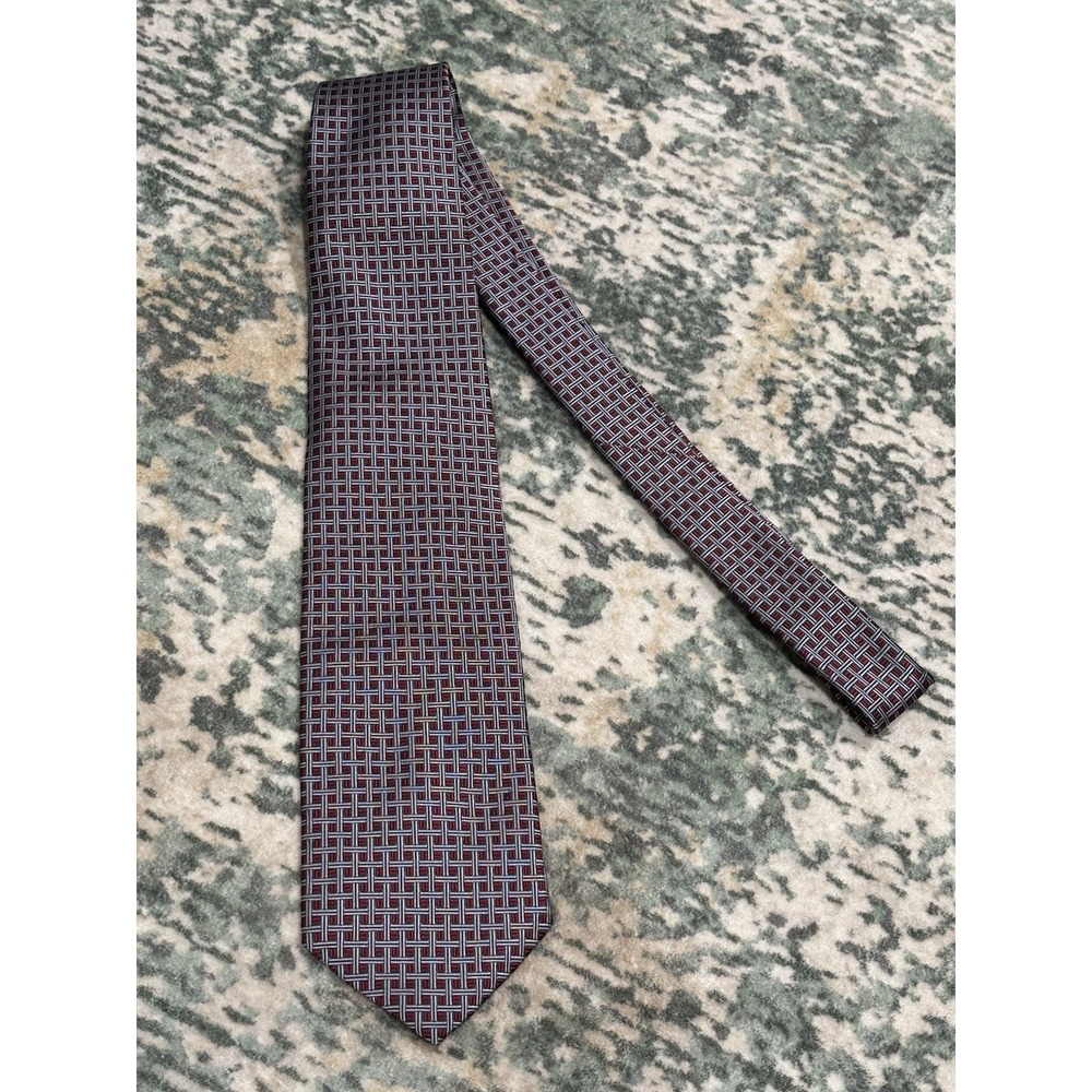 Brooks Basics Silk Necktie Made In USA Geometric